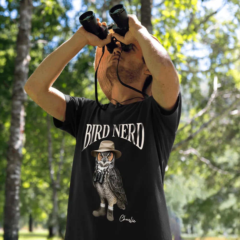 Funny Bird Nerd Owl T-Shirt for Birdwatchers - Casual Outdoor Wear Cloth MagicInPrints