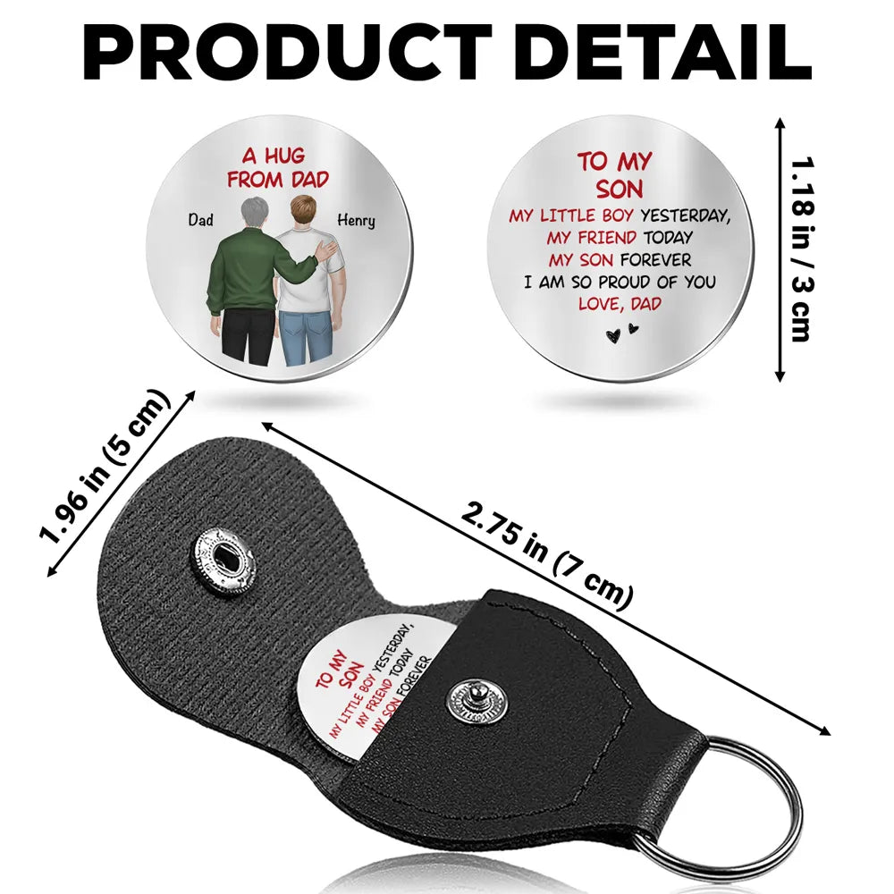 Personalized Keychain for Son - Heartfelt Message from Dad Keychain MagicInPrints