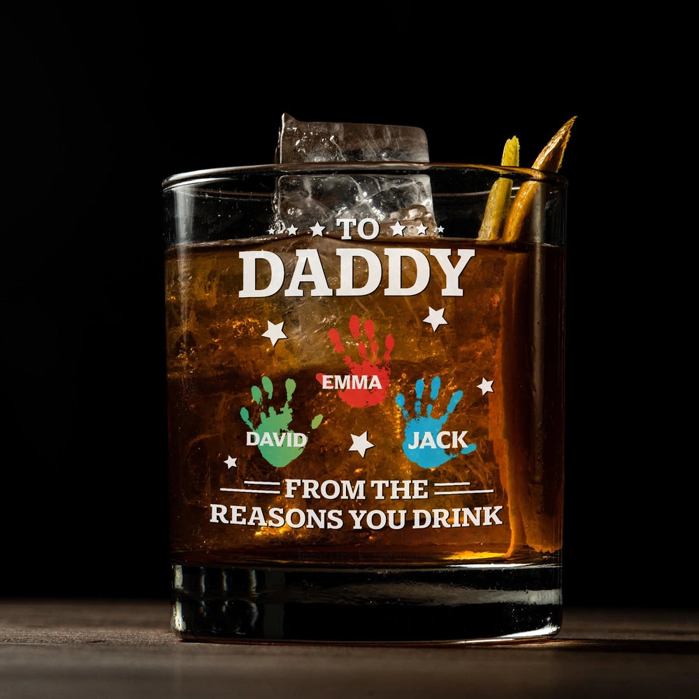 Personalized Whiskey Glass for Dad with Kids' Names - Father's Day Gift Cup MagicInPrints