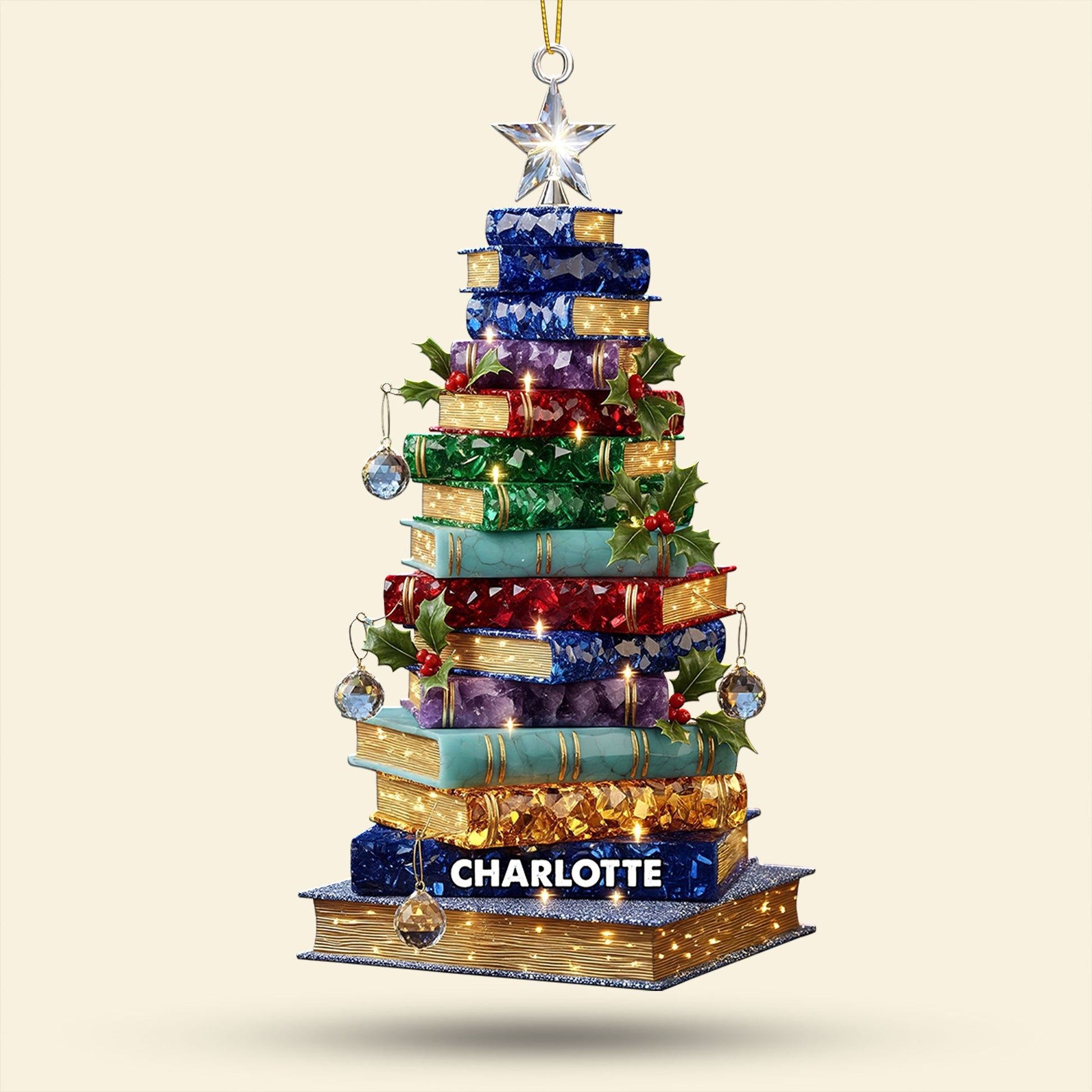 Christmas Book Tree Ornament - Personalized Gifts For Book Lovers Ornament MagicInPrints