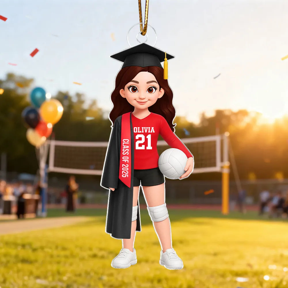 Personalized Graduation Volleyball Player Ornament for Class of 2025 - Perfect for Graduates Ornament MagicInPrints
