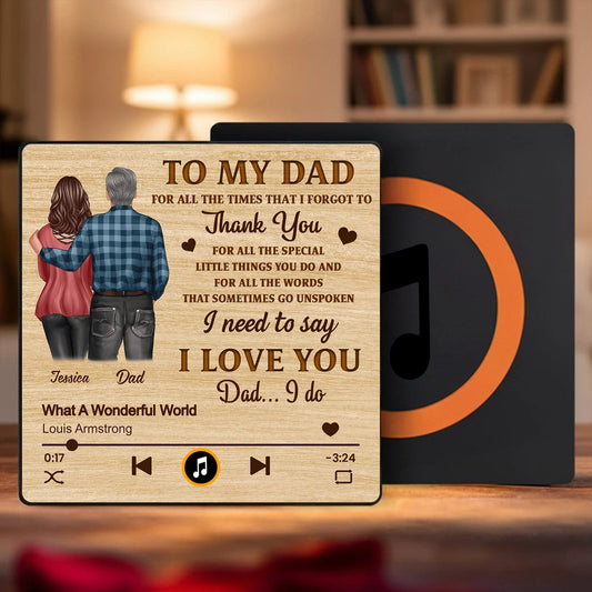Personalized Music Plaque for Dad - Sentimental Gift with Custom Message Fridge Magnet MagicInPrints