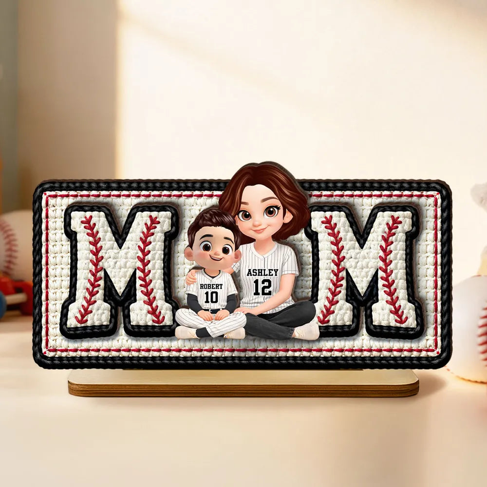 Personalized Baseball Mom LED Lamp for Family - Perfect Gift for Mother's Day Plaque MagicInPrints