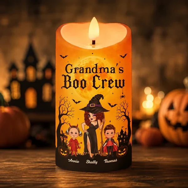 Personalized Flameless LED Candle for Grandma Halloween Decor Gift
