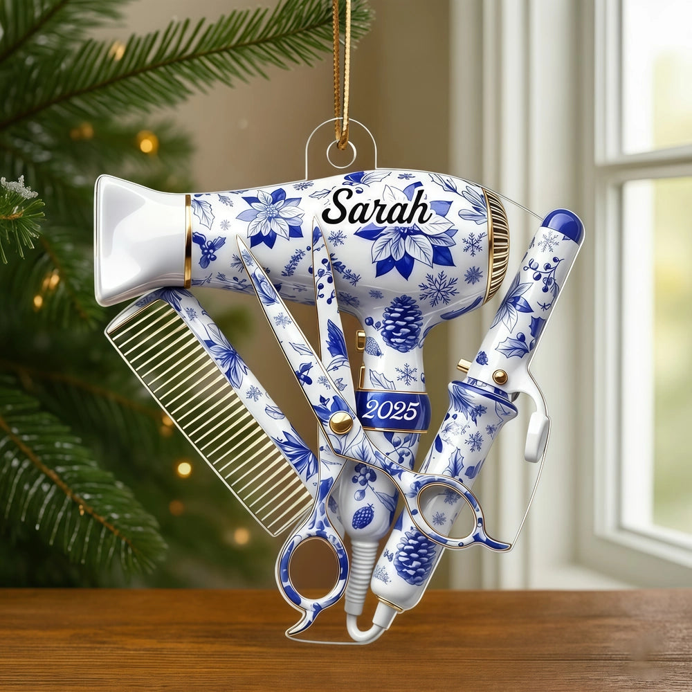 Personalized Hair Stylist Ornament for Christmas - Custom Name & Year Ornament MagicInPrints