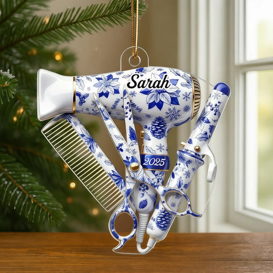 Personalized Hair Stylist Ornament for Christmas - Custom Name & Year Ornament MagicInPrints