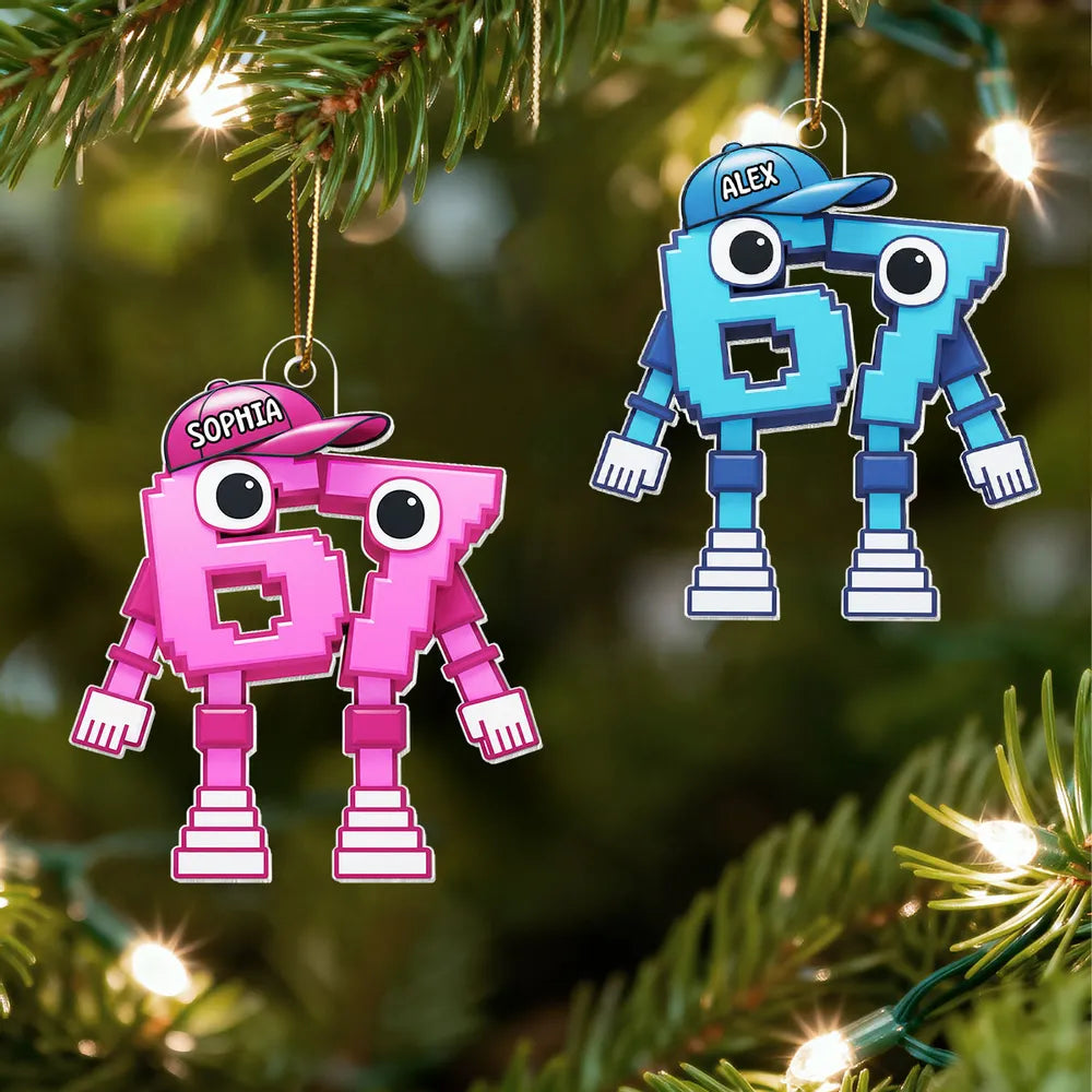 Personalized Cartoon Number Ornament for Kids - Fun Holiday Decoration Ornament MagicInPrints