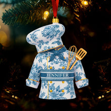 Load image into Gallery viewer, Elevate Your Holiday Spirit! Personalized Toile de Jouy Christmas Ornament - Custom Gift for Chefs, Food Lovers, and Home Cooks Ornament MagicInPrints
