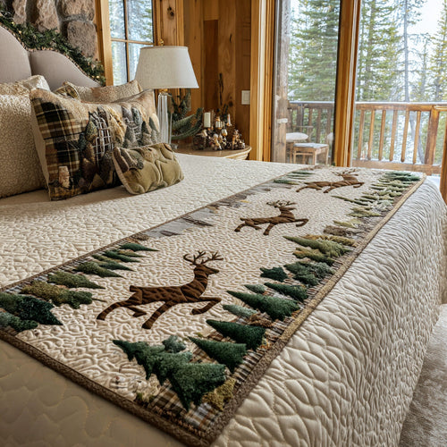 Embrace the Wilderness – Personalized Quilted Bed Runner – Gift for Nature Lovers Quilted Bed Runner MagicInPrints