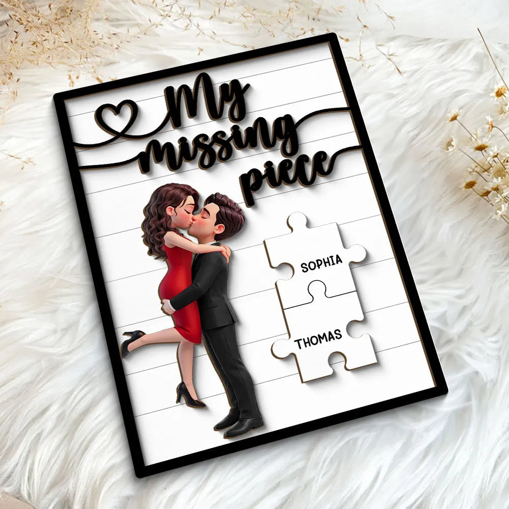 Personalized Couple Puzzle Plaque for Lovers - Romantic Gift Plaque MagicInPrints