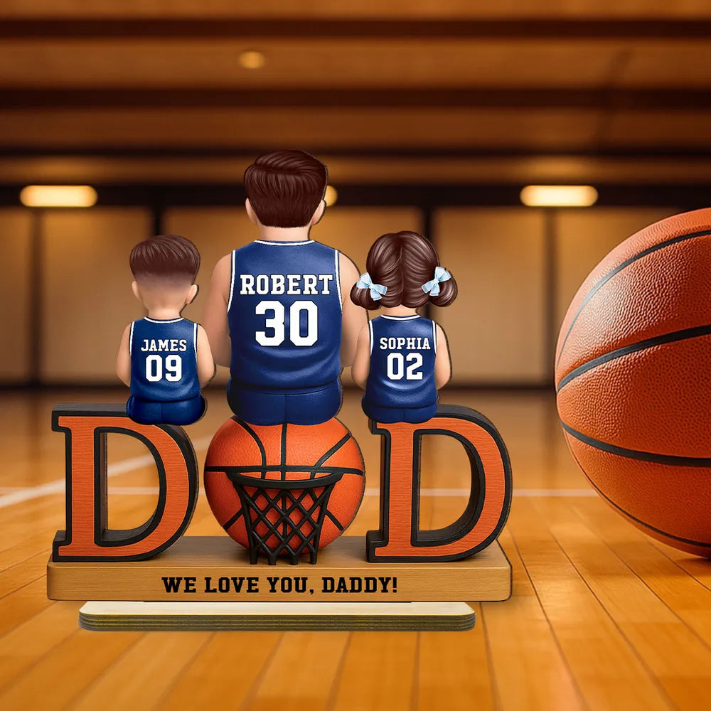 Personalized Basketball Family Figurine for Dad - Father's Day Gift Plaque MagicInPrints