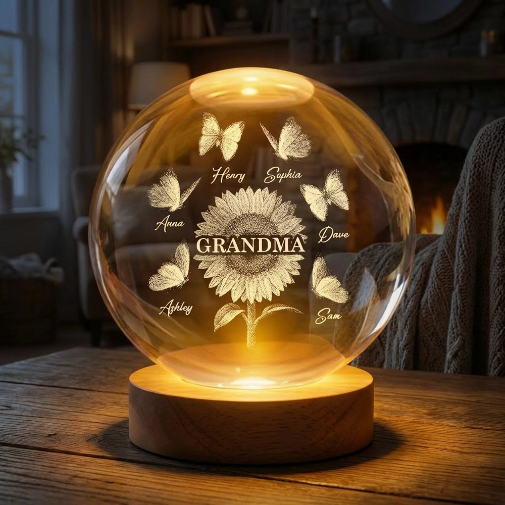 Personalized LED Night Light for Grandma - Family Names Keepsake Gift Lamp MagicInPrints