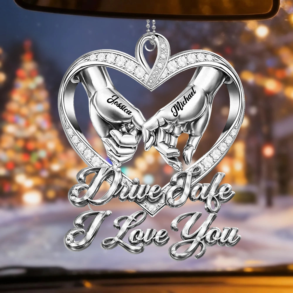 Personalized Car Hanging Ornament for Couples - Drive Safe I Love You Gift Car Hanger MagicInPrints