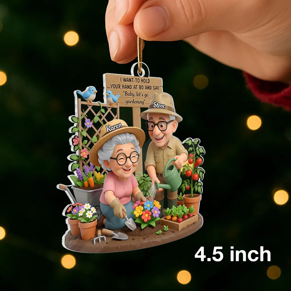 Personalized Gardening Couple Ornament for Seniors - Anniversary Gift Ornament MagicInPrints