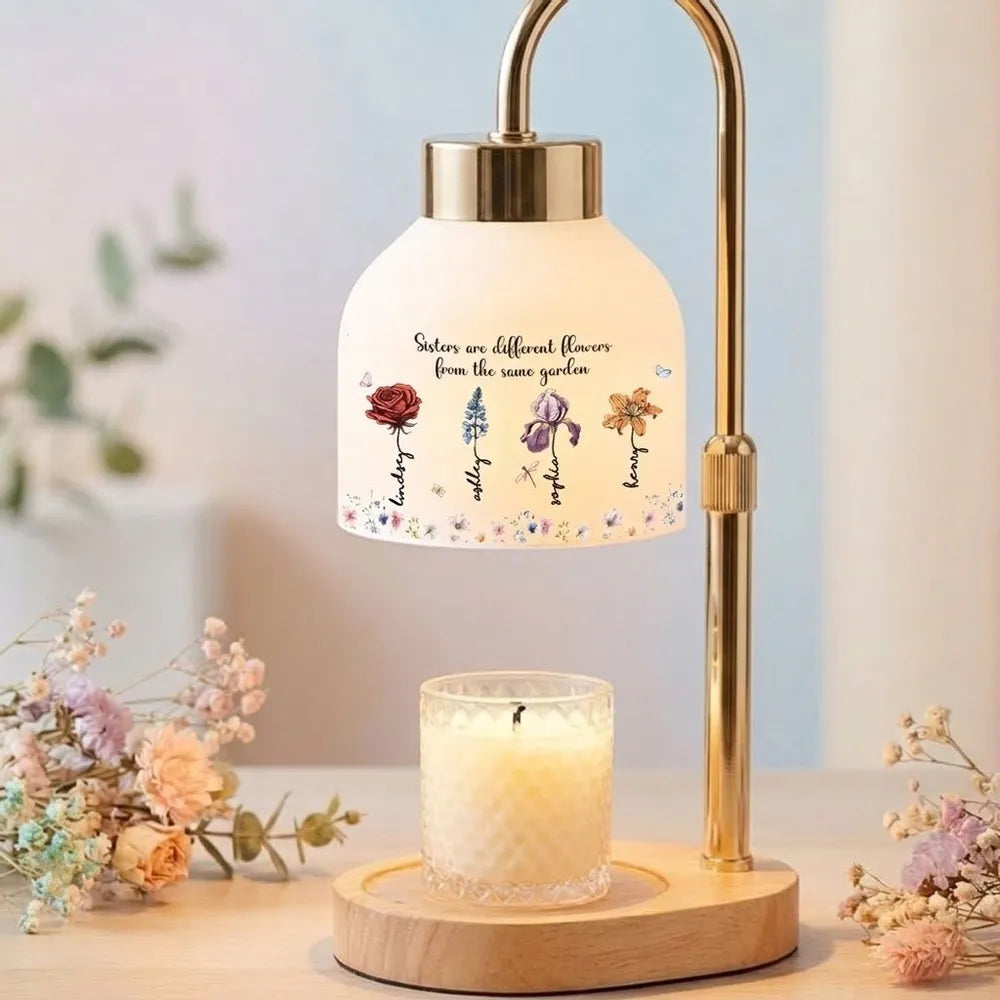 Personalized Sister Table Lamp with Floral Design - Sentimental Gift for Sisters Lamp MagicInPrints
