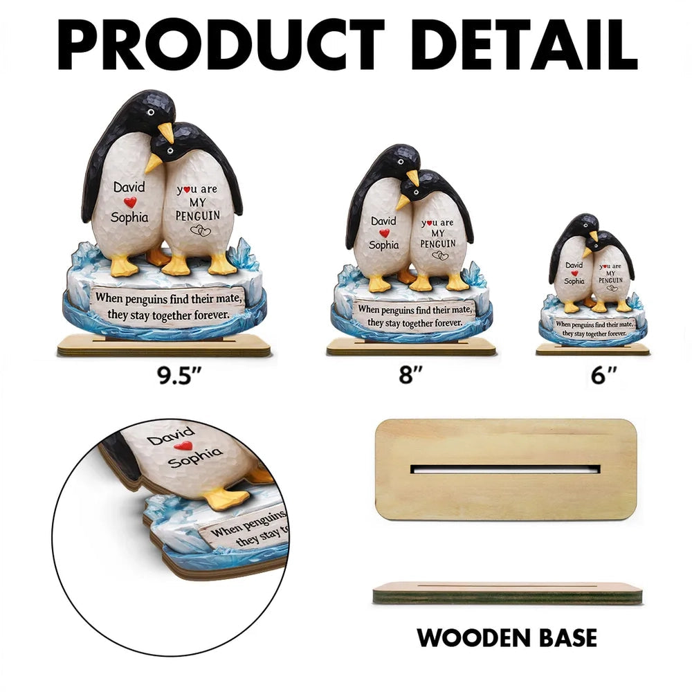 Personalized Penguin Couple Figurine for Couples - Romantic Gift Plaque MagicInPrints