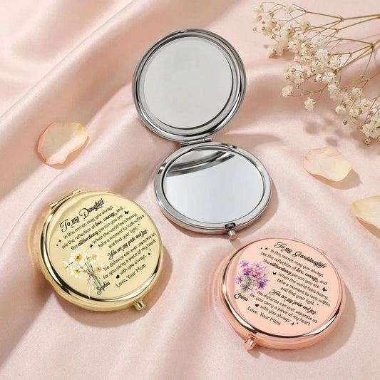 Personalized Engraved Compact Mirror for Daughter or Granddaughter - Sentimental Gift Beauty Tools MagicInPrints