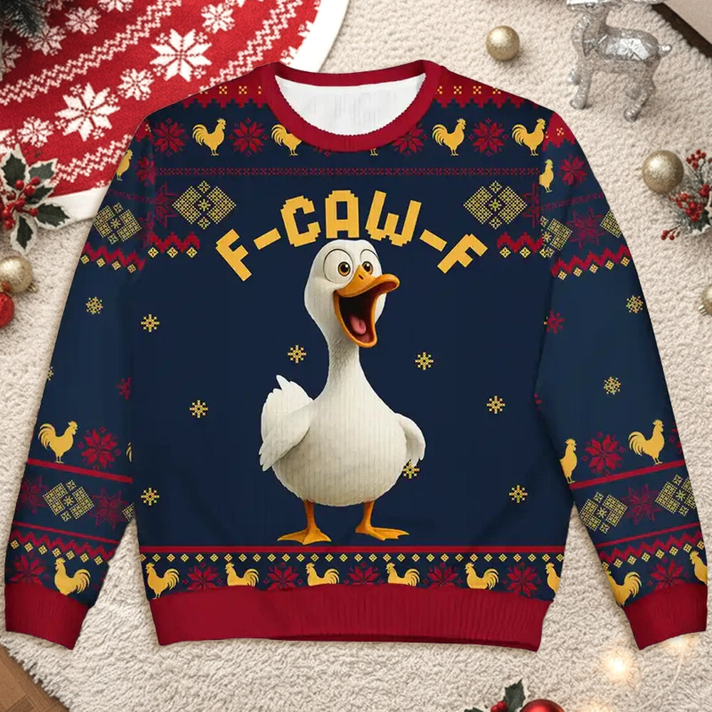 Funny Rooster Ugly Christmas Sweater for Adults - Holiday Humor Cloth MagicInPrints