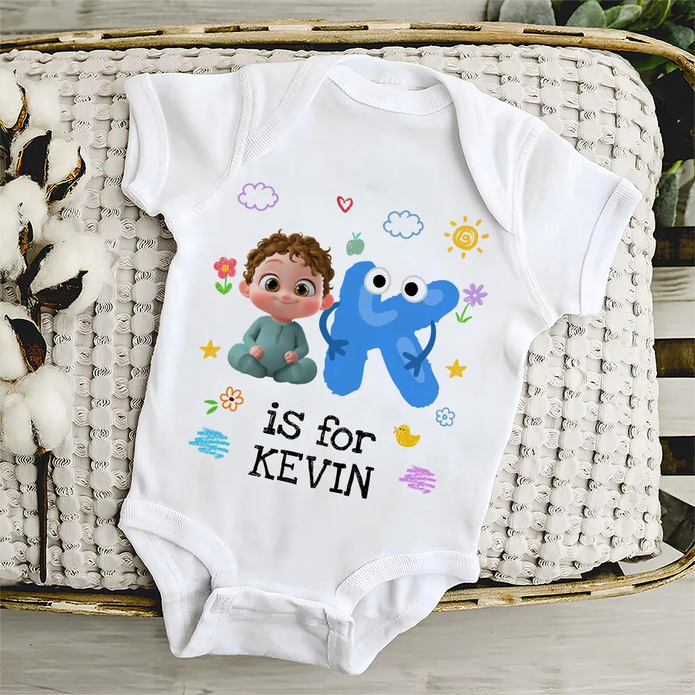 Personalized Baby Onesie for Newborns - Cute Alphabet Design Cloth MagicInPrints