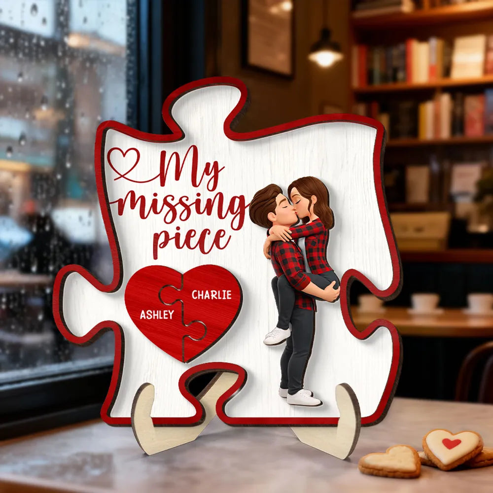 Personalized Puzzle Piece Plaque for Couples - Romantic Gift for Anniversary Plaque MagicInPrints