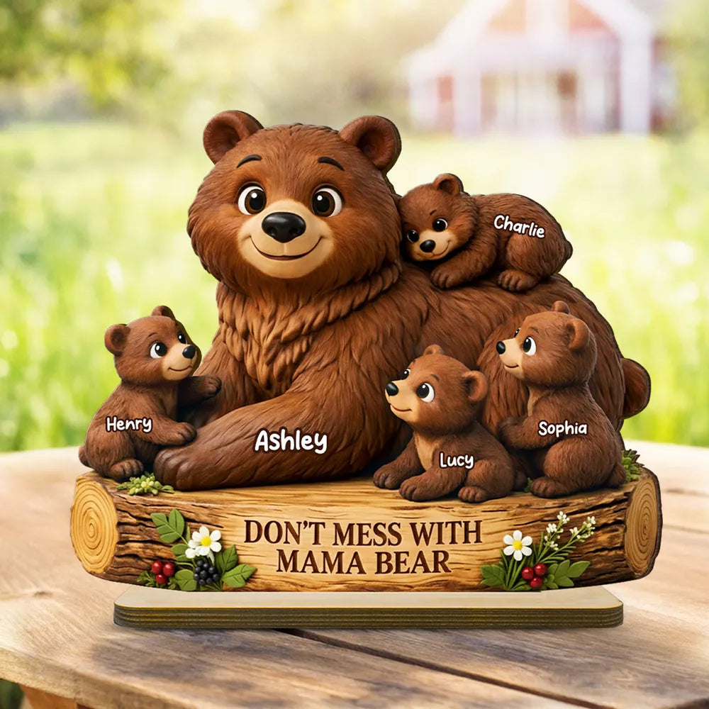Personalized Mama Bear Family Figurine for Moms - Sentimental Home Decor Plaque MagicInPrints