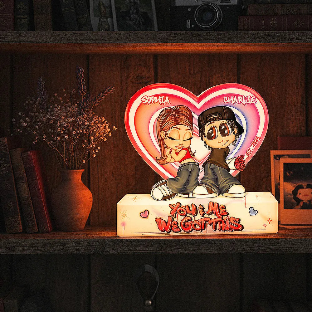 Personalized LED Heart Lamp for Couples - Romantic Gift Plaque MagicInPrints