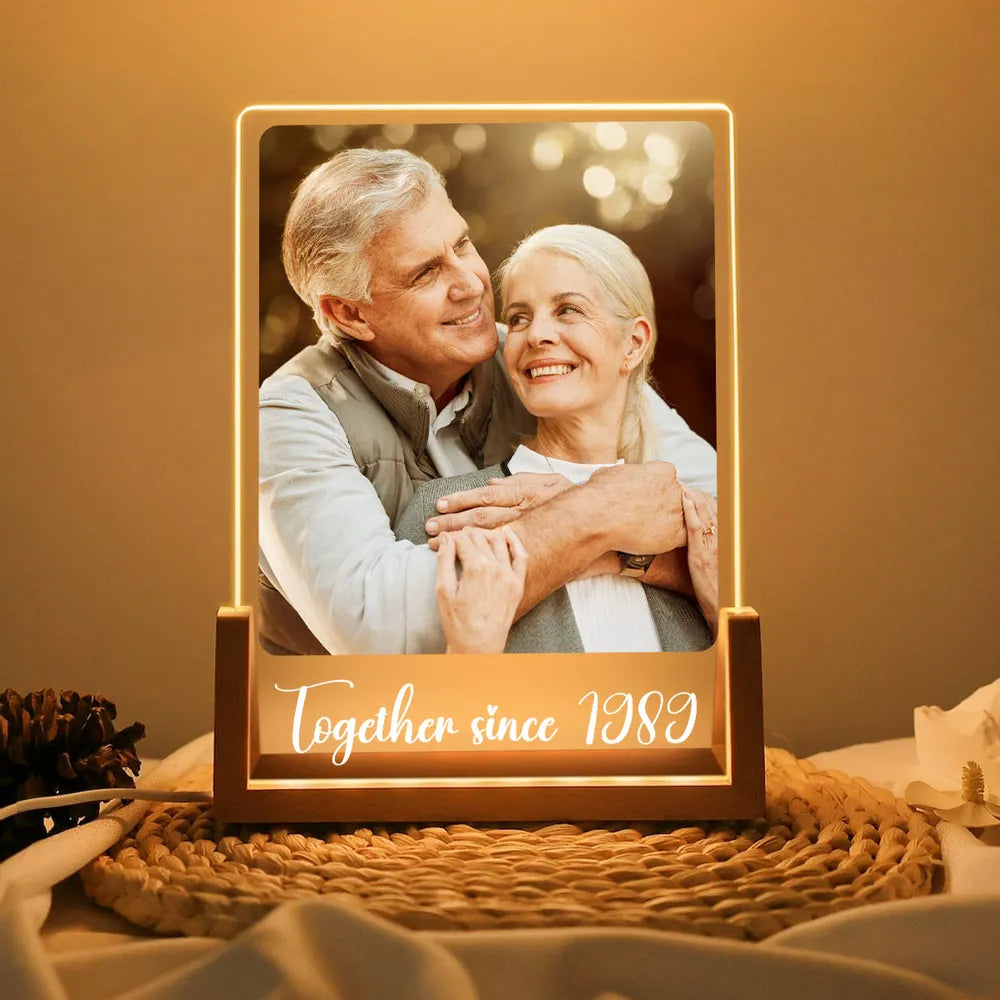 Personalized LED Photo Frame for Couples - Romantic Gift Plaque MagicInPrints