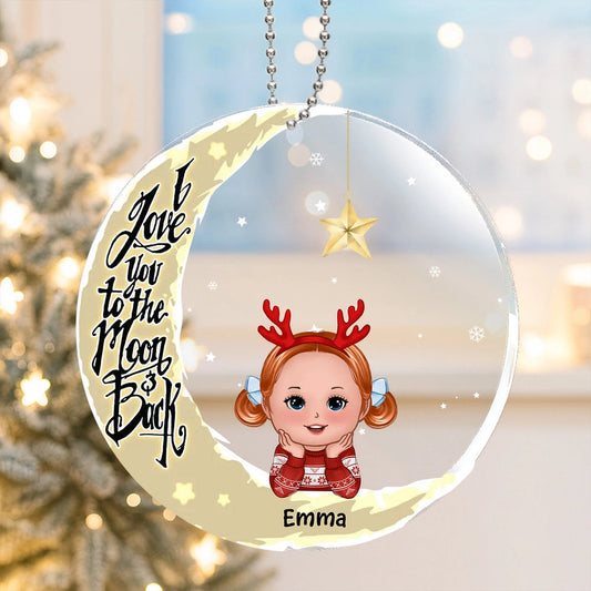 Personalized Moon Christmas Ornament for Kids - 'Love You to the Moon and Back' Ornament MagicInPrints