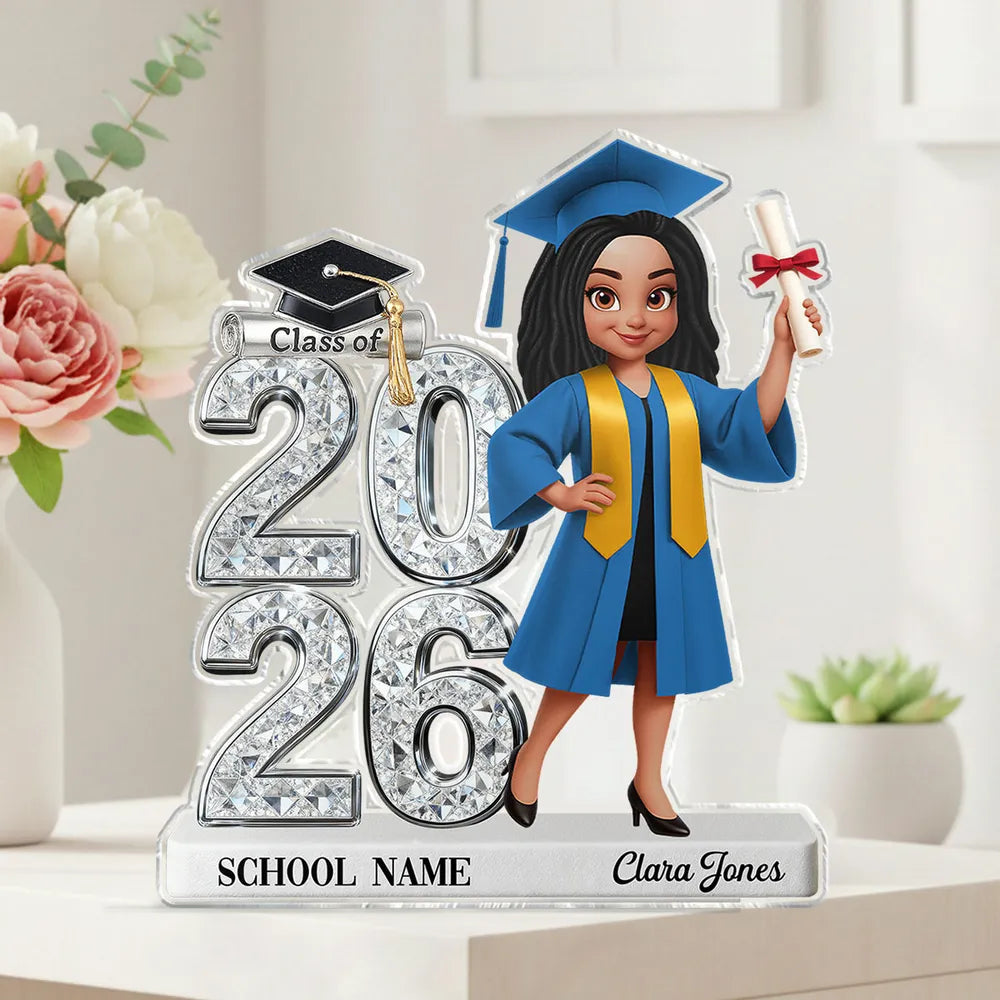 Personalized Graduation Acrylic Plaque for Class of 2026 - Custom School Name Gift Plaque MagicInPrints