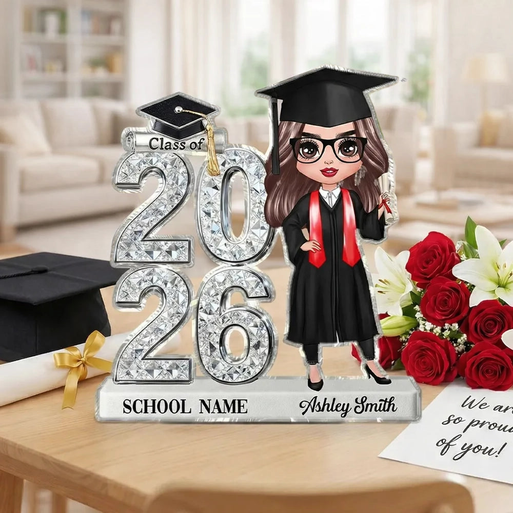 Personalized Graduation Figurine for Class of 2026 - Custom Name Gift Plaque MagicInPrints