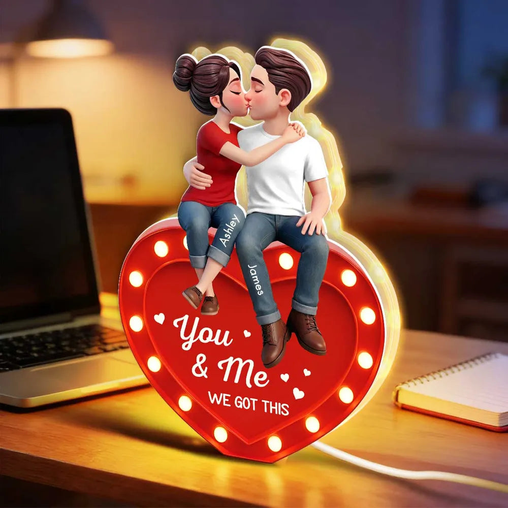 Personalized Romantic Couple LED Light for Couples - Anniversary Gift Plaque MagicInPrints