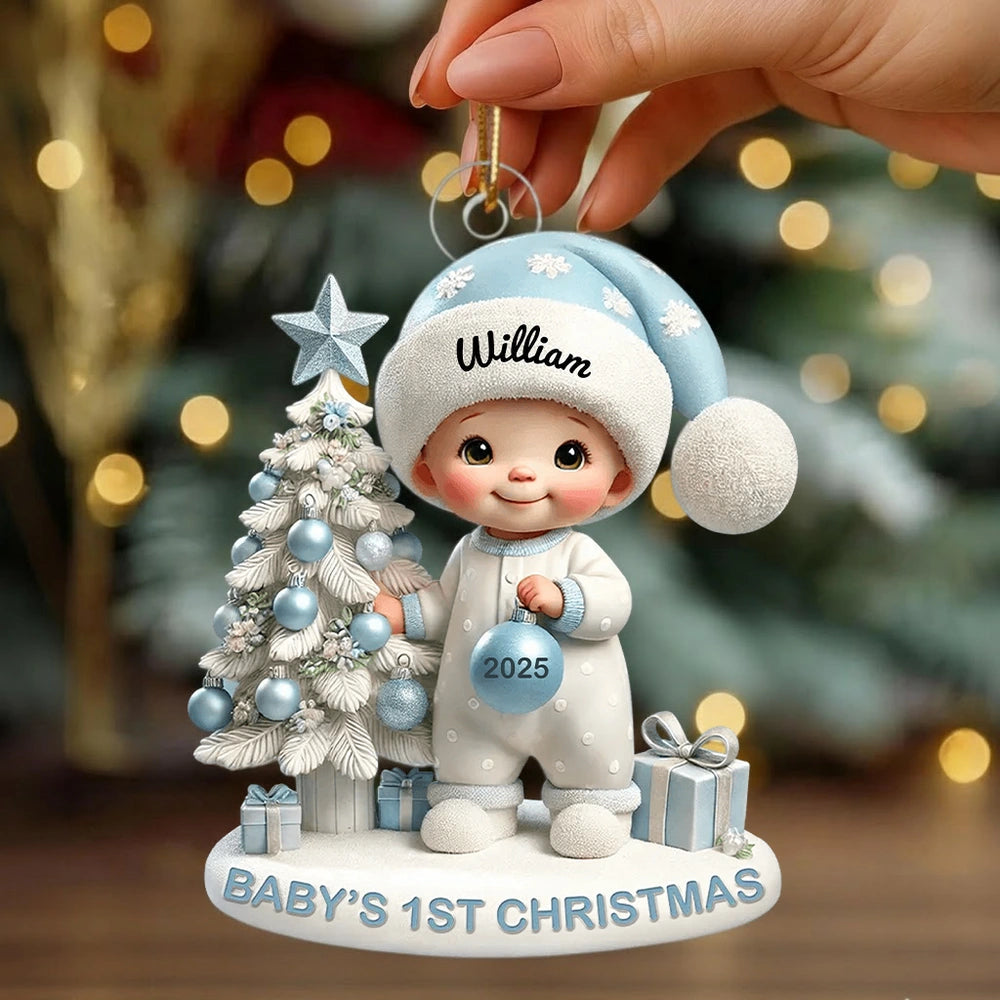 Personalized Baby's First Christmas Ornament - Custom Name Keepsake 2025 Ornament MagicInPrints