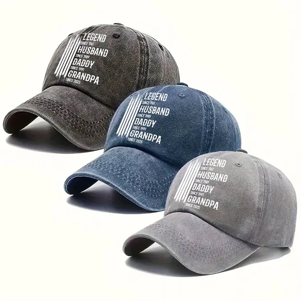 Custom Embroidered Dad Hat for Men - Legend Husband Daddy Grandpa Gift Hat MagicInPrints
