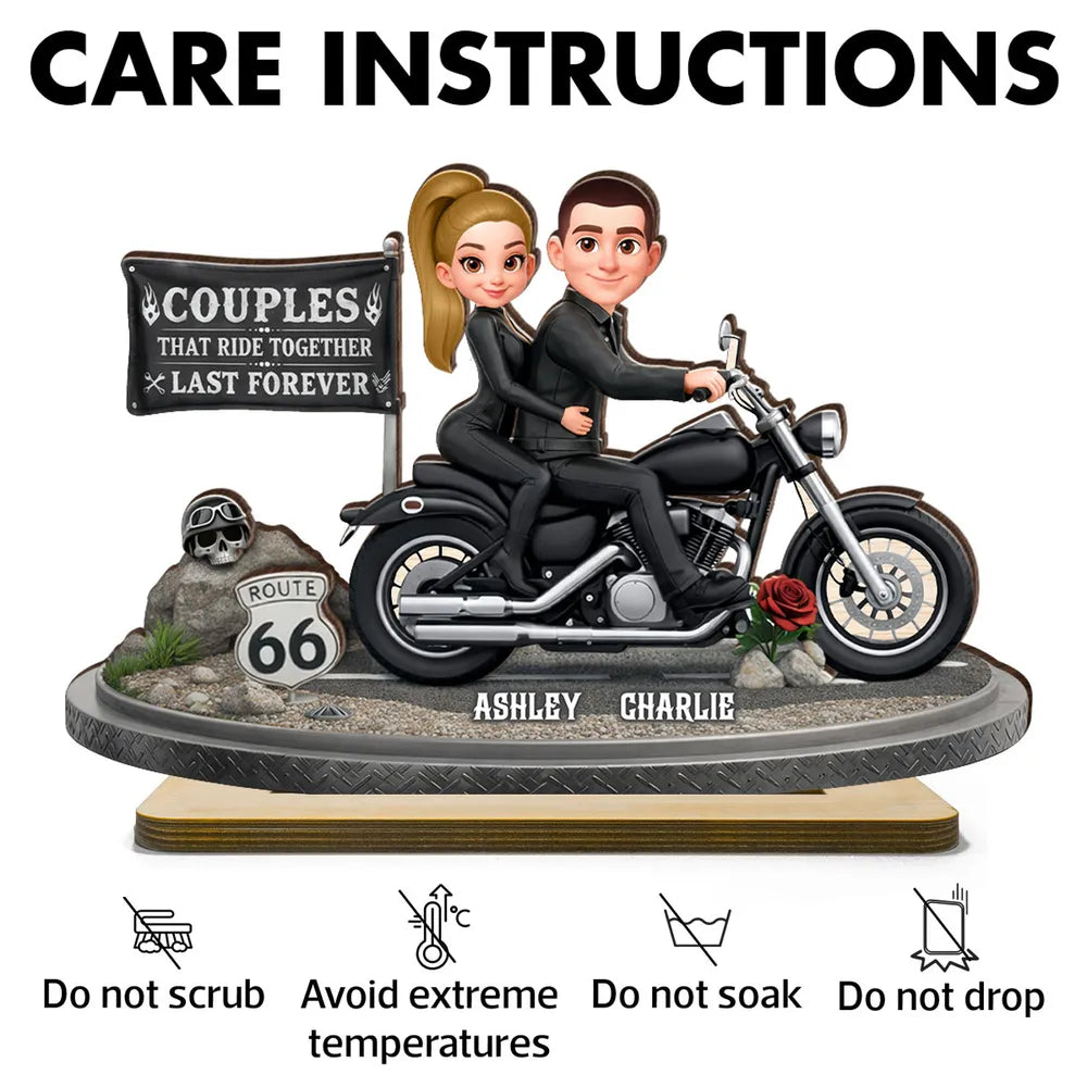 Custom Motorcycle Couple Figurine for Bikers - Romantic Gift Plaque MagicInPrints