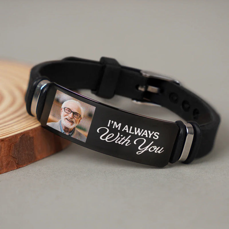 Custom Engraved Photo Bracelet for Men - Sentimental Gift Jewelry MagicInPrints
