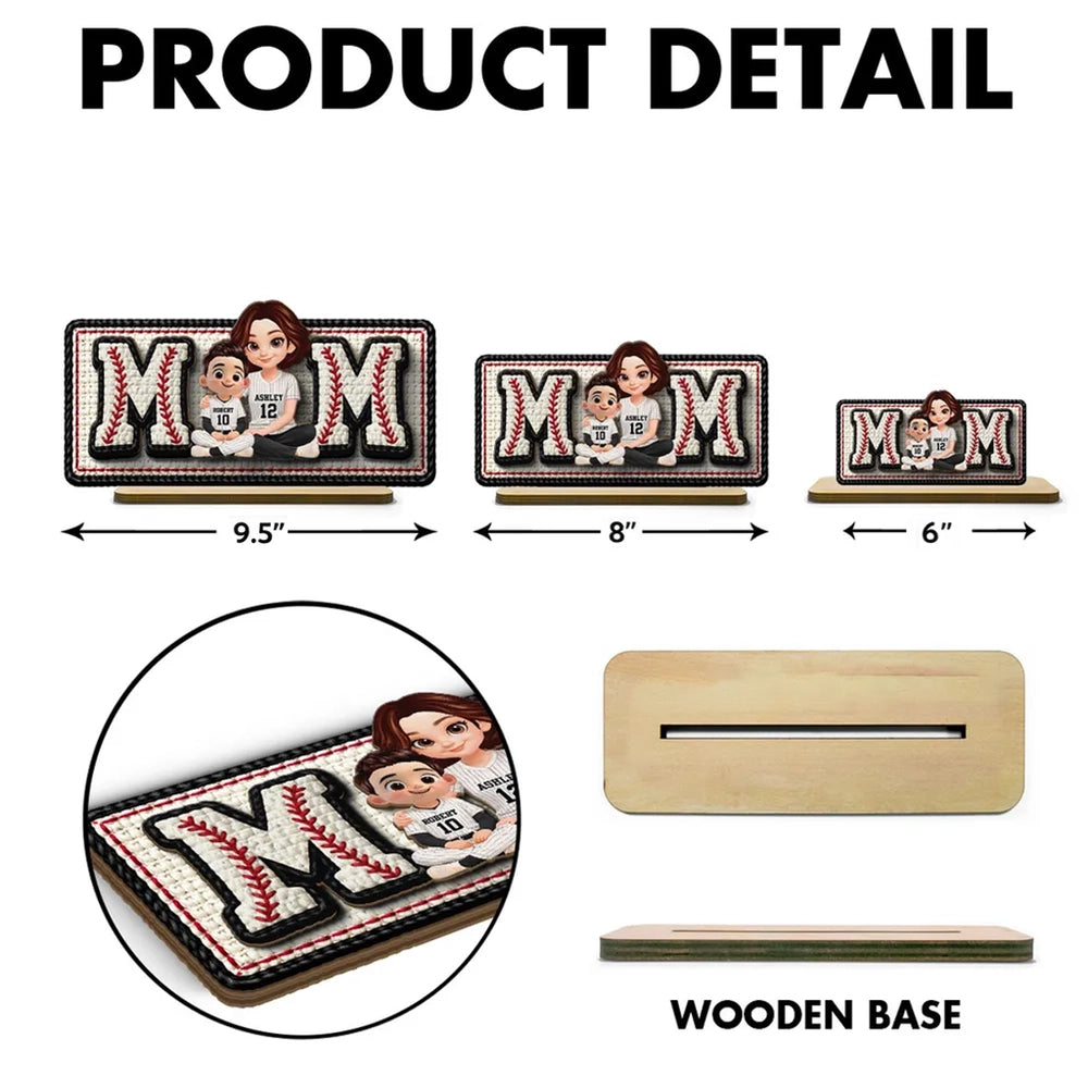 Personalized Baseball Mom LED Lamp for Family - Perfect Gift for Mother's Day Plaque MagicInPrints