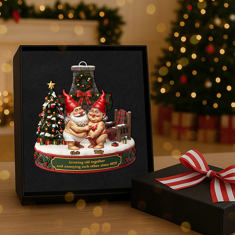 Personalized Gifts For Christmas, Gnome Couple Acrylic Ornament Ornament MagicInPrints