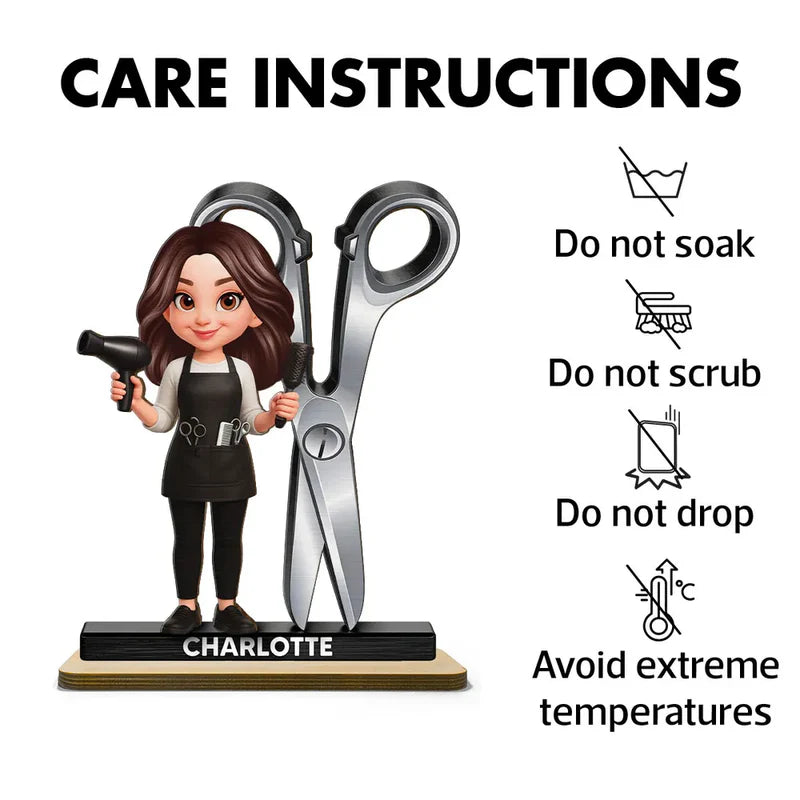 Custom Hair Stylist Figurine for Salon Professionals - Personalized Gift Plaque MagicInPrints