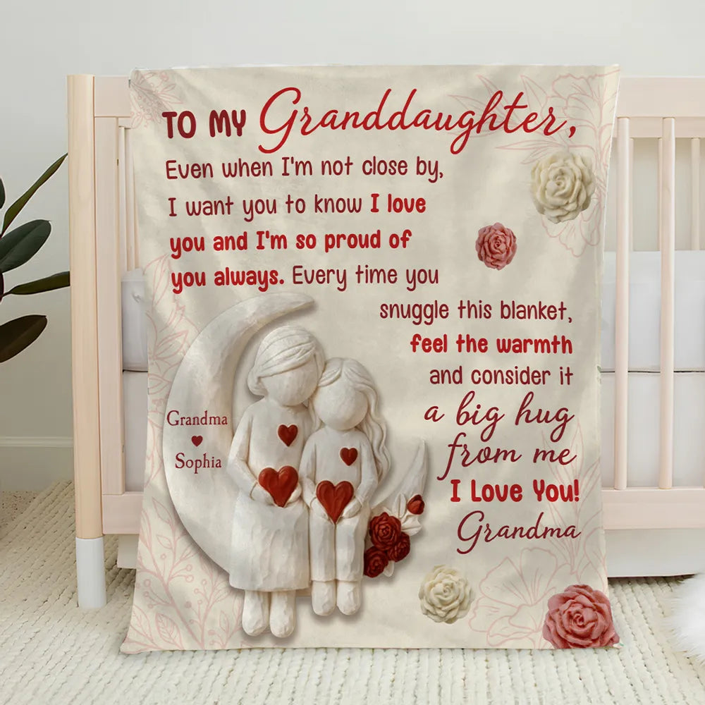 Personalized Granddaughter Blanket - Heartfelt Message from Grandma - Sentimental Gift for Love and Warmth Blanket MagicInPrints