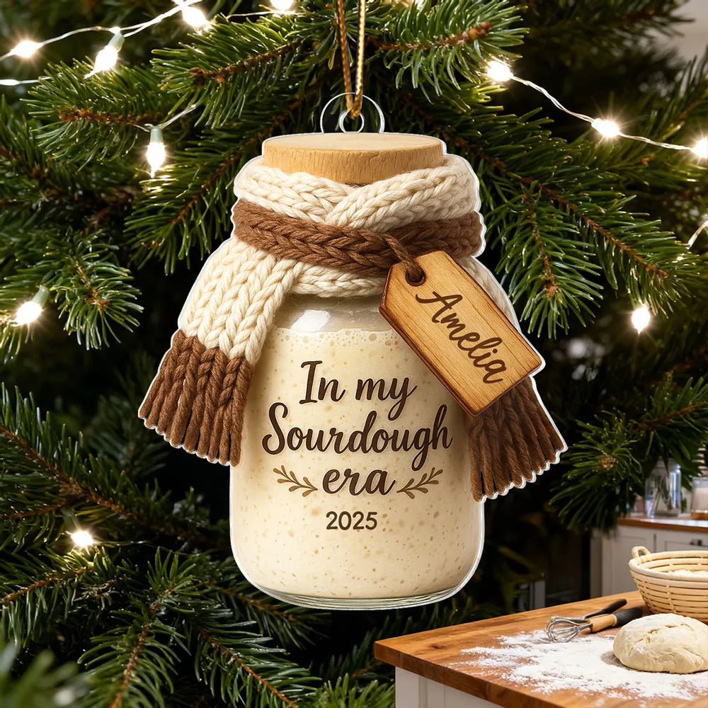 Personalized Sourdough Jar Ornament for Bakers - Christmas Keepsake Ornament MagicInPrints