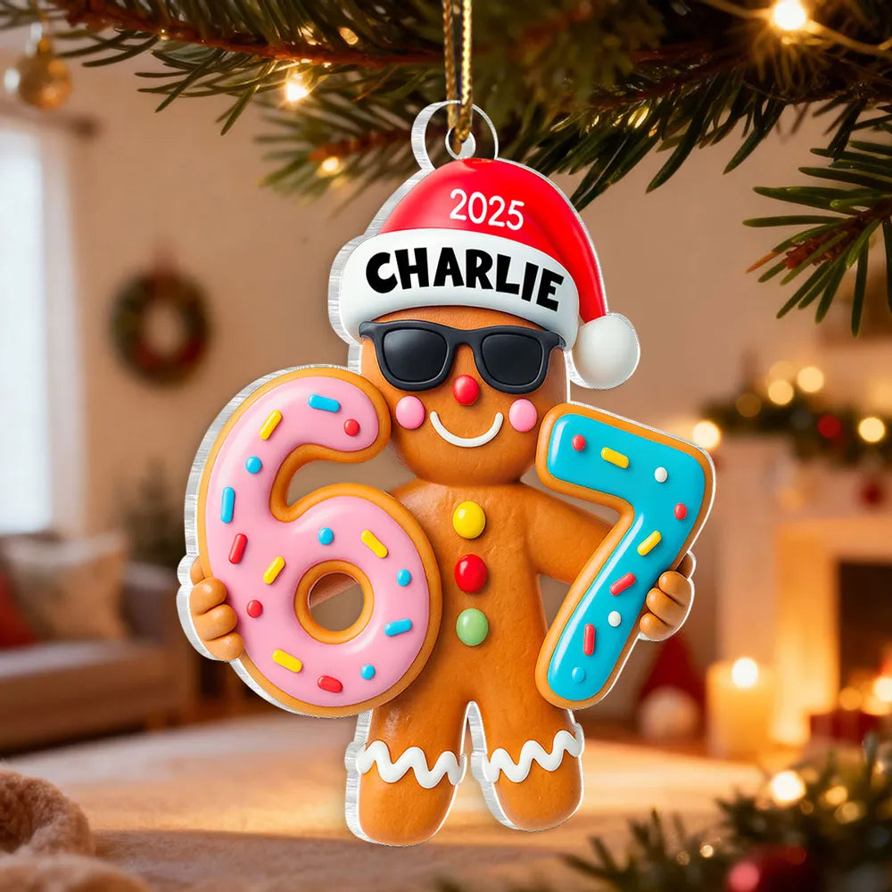 Personalized Gingerbread Christmas Ornament for Kids - Festive Holiday Decor Ornament MagicInPrints