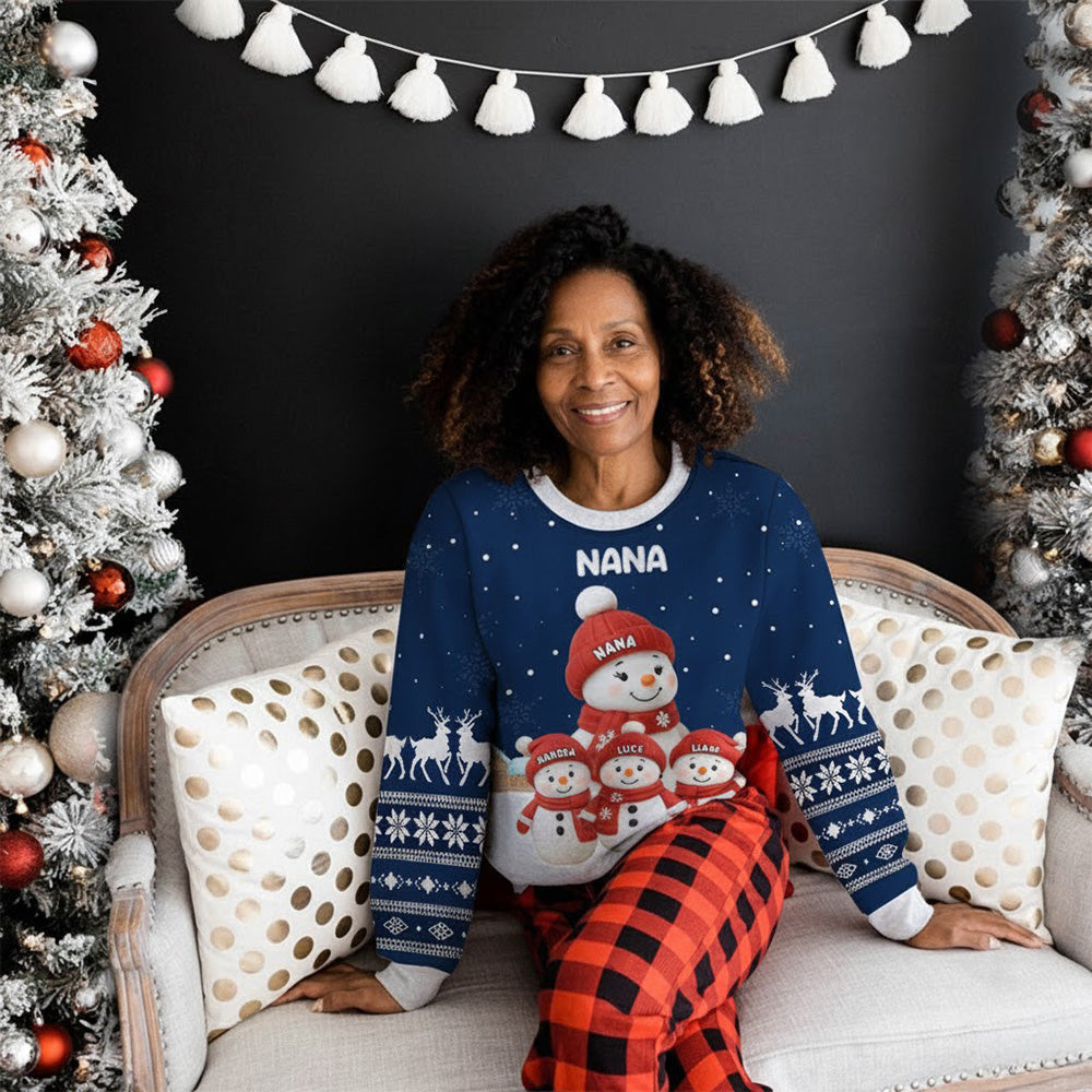 Personalized Grandma Snowman Family Sweatshirt - Christmas Gift Cloth MagicInPrints