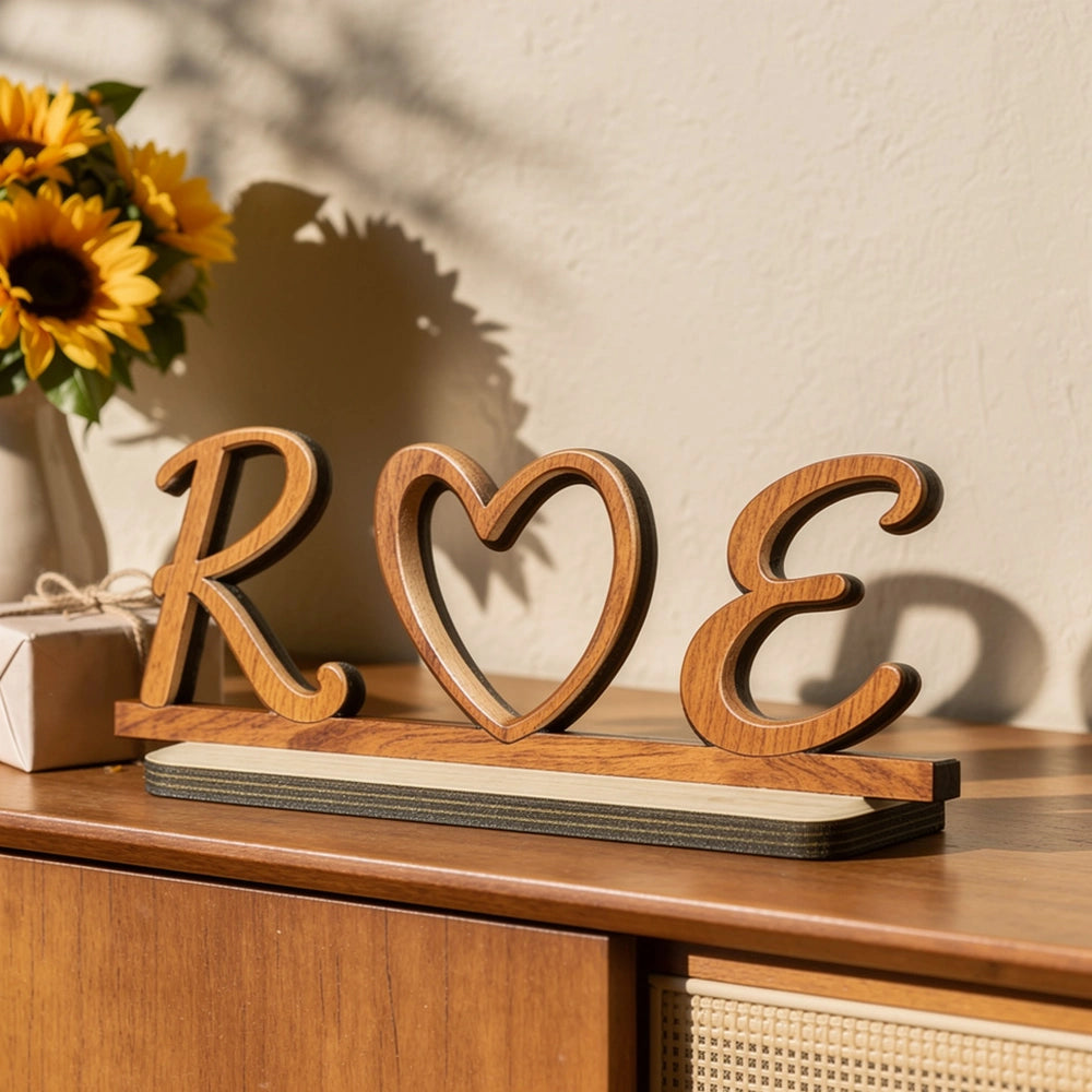 Personalized Wooden Love Sign Decor for Couples - Romantic Home Accent Plaque MagicInPrints