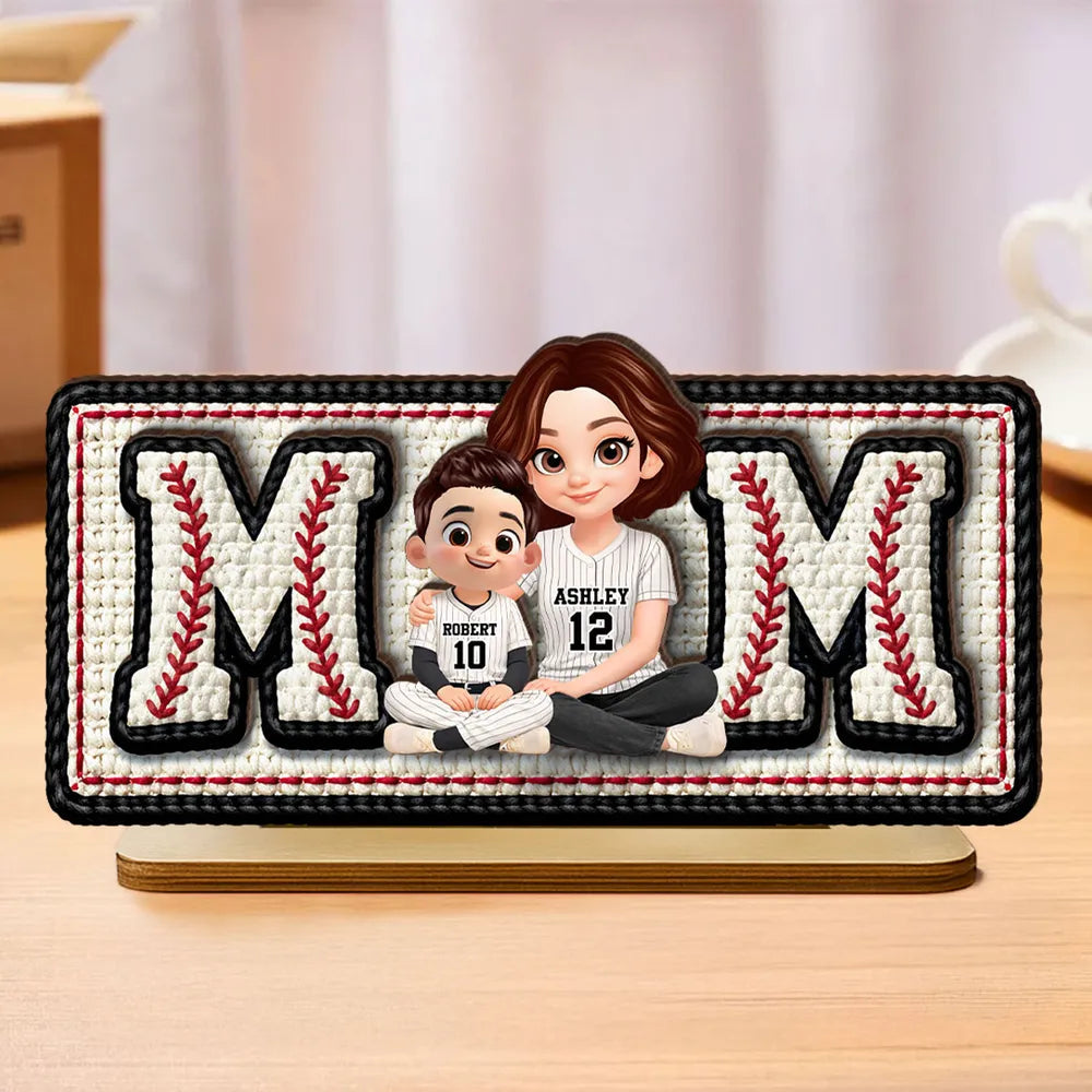 Personalized Baseball Mom LED Lamp for Family - Perfect Gift for Mother's Day Plaque MagicInPrints