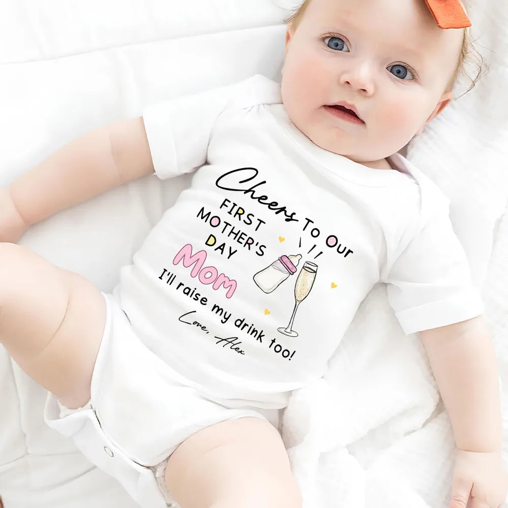 Personalized Baby Onesie for Mother's Day - First Mother's Day Gift Cloth MagicInPrints