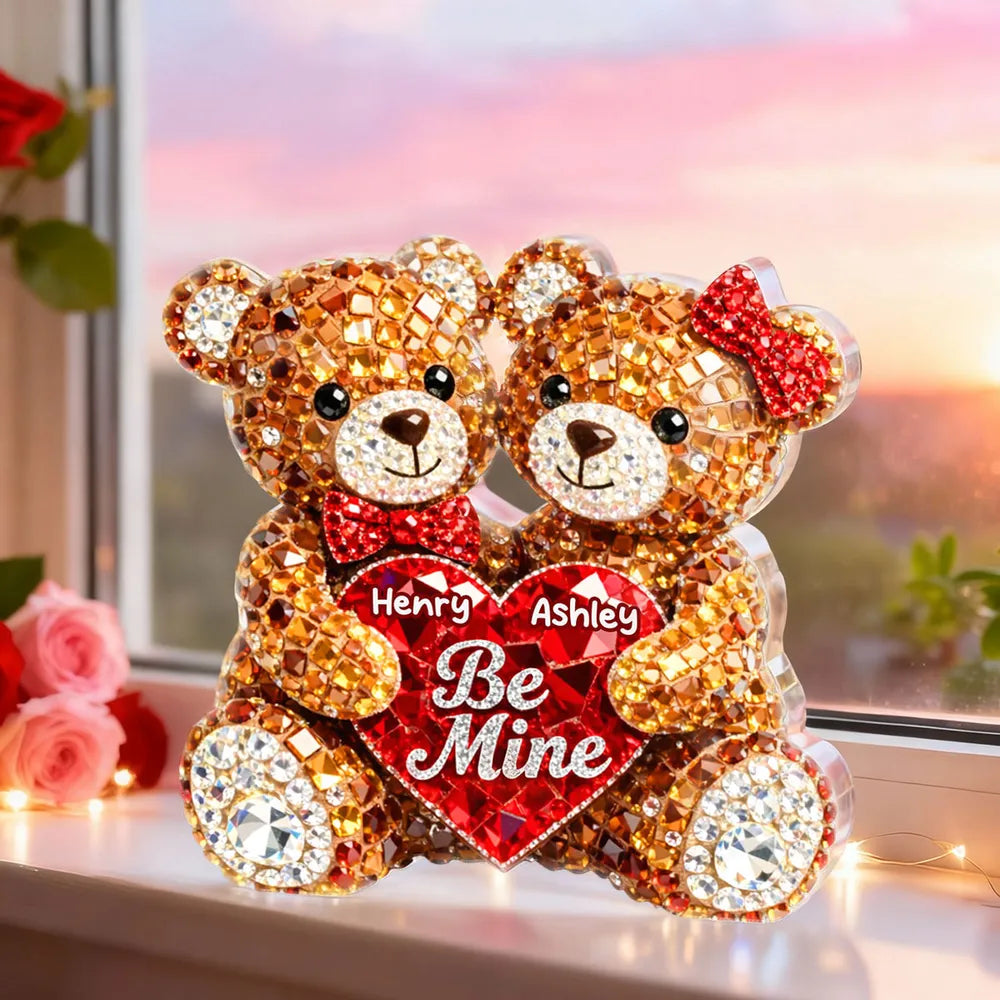 Personalized Teddy Bear Keychain for Couples with Heart - Valentine's Gift Keychain MagicInPrints