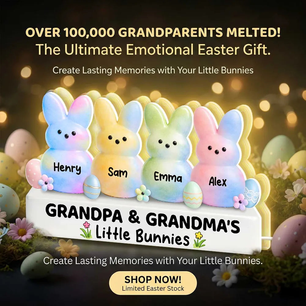 Customizable Bunny Family Light for Kids - Easter Gift Plaque MagicInPrints