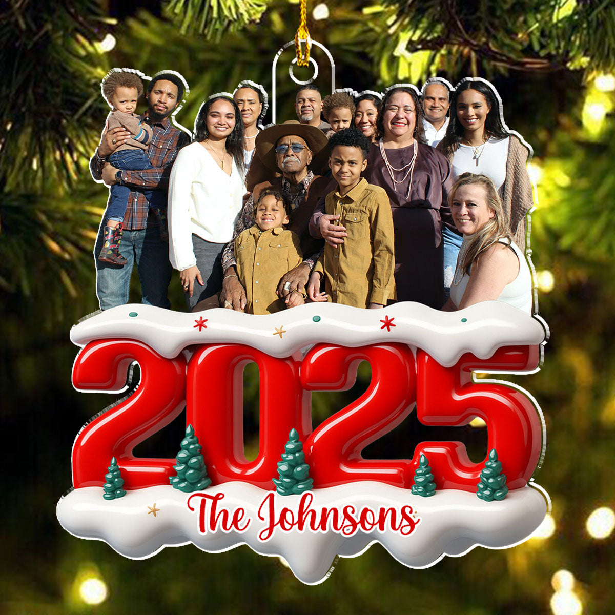 Custom Photo Christmas Ornament Family Keepsake 2025 - Holiday Decoration Ornament MagicInPrints