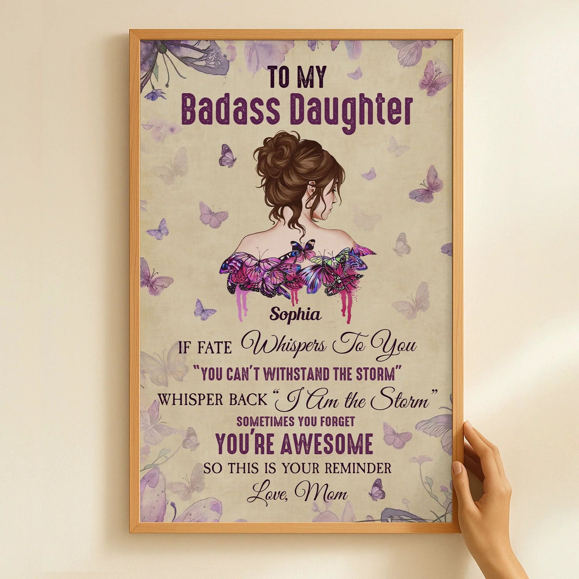Personalized Daughter Wall Art - Inspirational Gift from Mom Poster or Canvas MagicInPrints