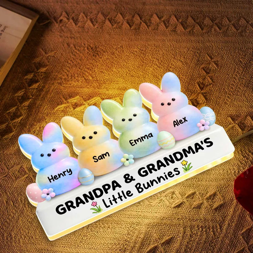 Customizable Bunny Family Light for Kids - Easter Gift Plaque MagicInPrints